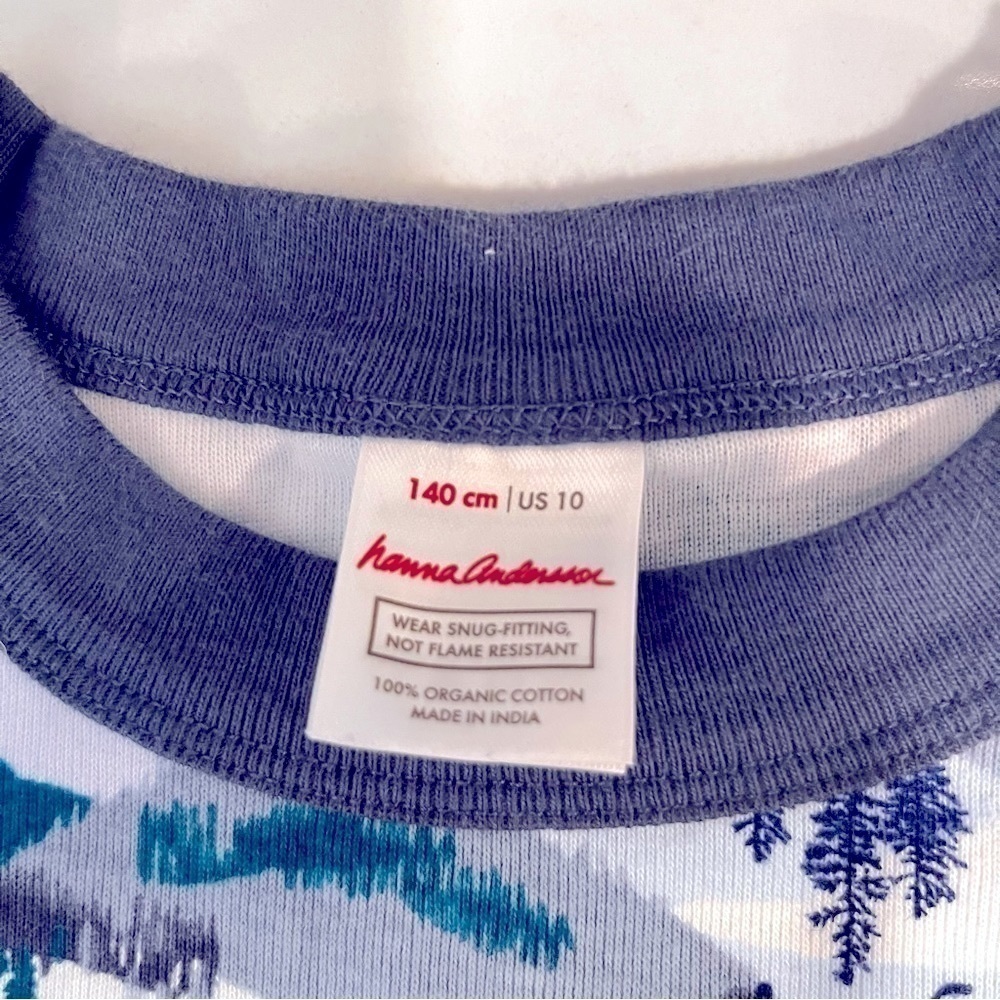 Boys Hanna Anderson Ice Skating pajama top size 10 - Picture 6 of 7